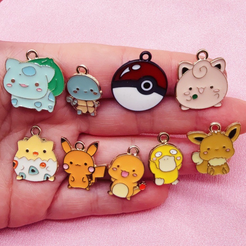 Party Games Birthday - 10pcs Cartoon Drip Oil Jewelry Accessories