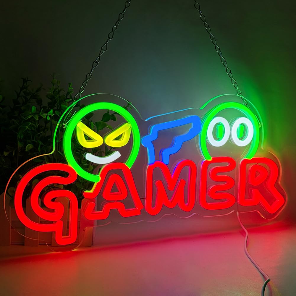 Gamer Neon Sign LED Wall Light - Party Games Birthday recension och pris